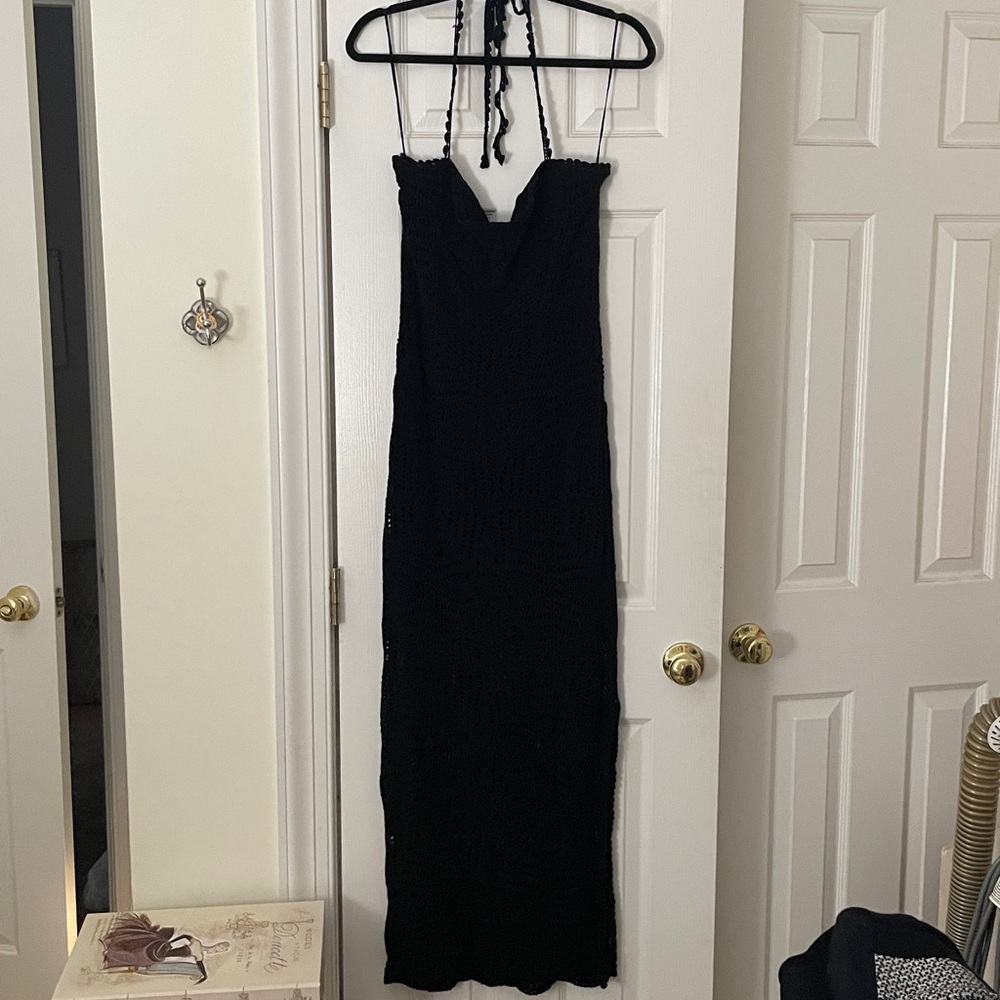 Free People Sexy Black Crochet Dress